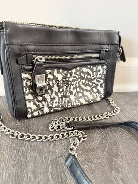 Rebecca Minkoff Black and White Patterned Chain Crossbody